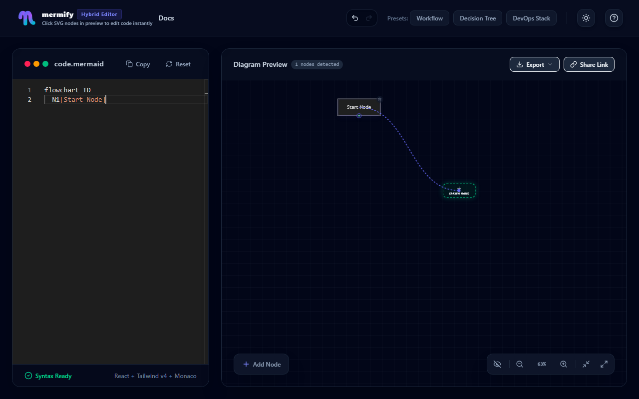 Drag to Create Node